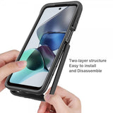 Motorola Moto G23 Skal med Inbyggt skärmskydd Röd