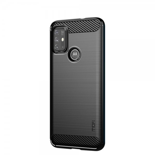 Mofi Motorola Moto G30 Skal Borstad Kolfibertextur Svart