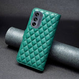 Motorola Moto G62 5G Fodral Rombmönster Grön