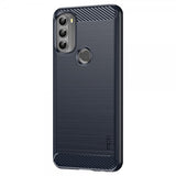 Mofi Motorola Moto G71 5G Skal Borstad Kolfibertextur Blå