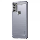 Mofi Motorola Moto G71 5G Skal Borstad Kolfibertextur Grå