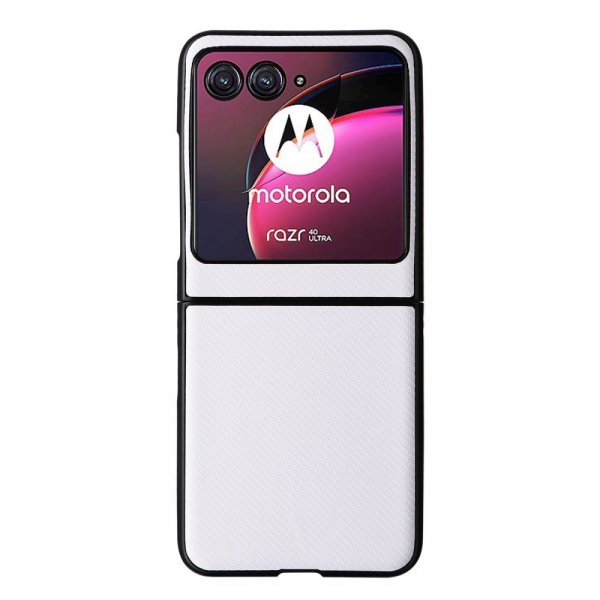 Motorola Razr 40 Ultra Skal Kolfibermönster Vit