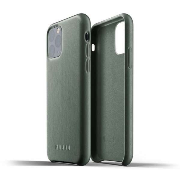 Mujjo iPhone 11 Pro Skal Full Leather Case Slate Green
