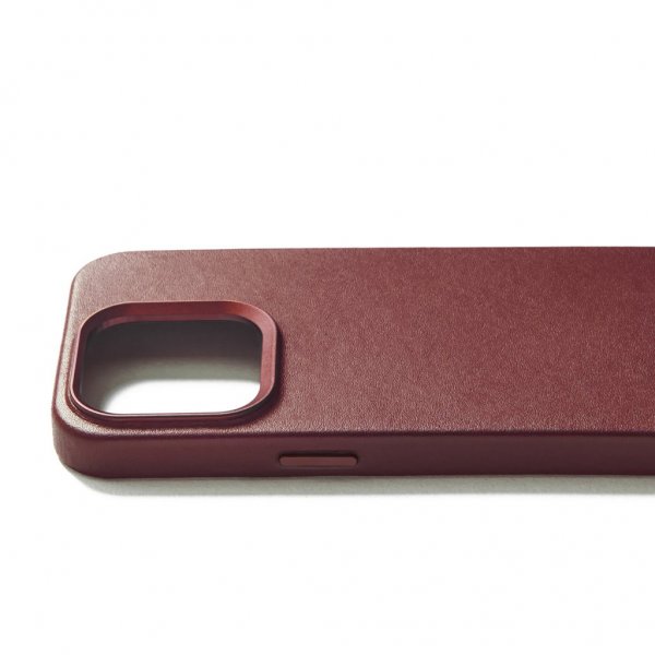 Mujjo iPhone 15 Pro Skal Full Leather Case MagSafe Burgundy