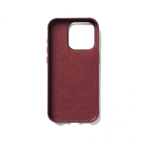 Mujjo iPhone 15 Pro Skal Full Leather Case MagSafe Burgundy