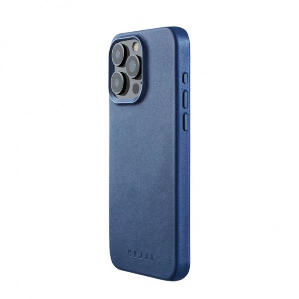 Mujjo iPhone 15 Pro Max Skal Full Leather Case MagSafe Monaco Blue