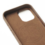 Mujjo iPhone 16 Skal Full Leather Case Dark Tan