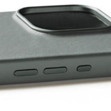 Mujjo iPhone 16 Pro Skal Full Leather Case Green Smoke