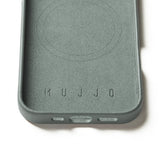 Mujjo iPhone 16 Pro Skal Full Leather Case Green Smoke