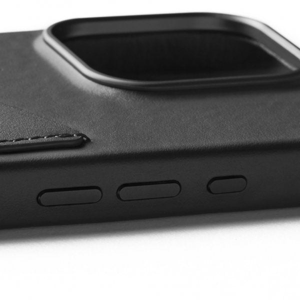Mujjo iPhone 16 Pro Skal Full Leather Wallet Case Svart