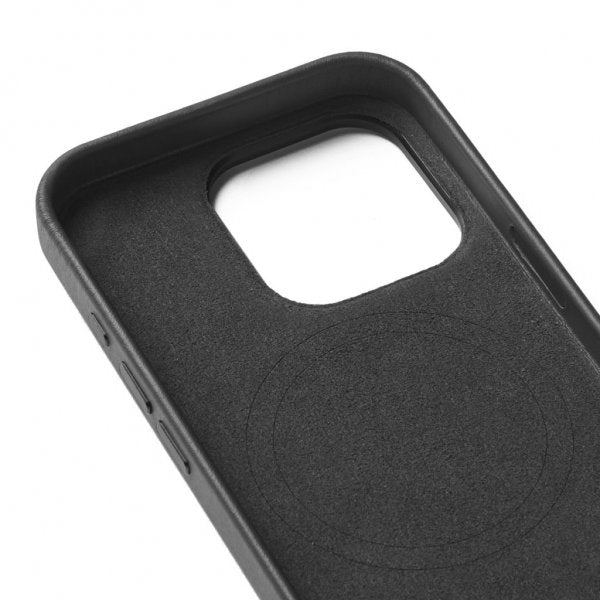 Mujjo iPhone 16 Pro Skal Full Leather Wallet Case Svart
