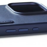 Mujjo iPhone 16 Pro Skal Full Leather Wallet Case Monaco Blue