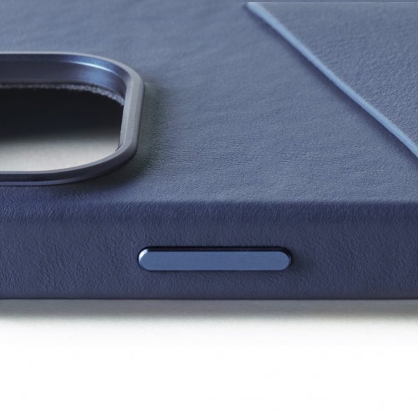 Mujjo iPhone 16 Pro Skal Full Leather Wallet Case Monaco Blue