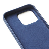 Mujjo iPhone 16 Pro Skal Full Leather Wallet Case Monaco Blue