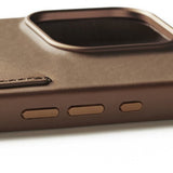 Mujjo iPhone 16 Pro Skal Full Leather Wallet Case Dark Tan