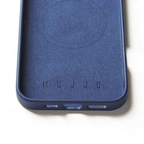 Mujjo iPhone 16 Pro Max Skal Full Leather Case Monaco Blue