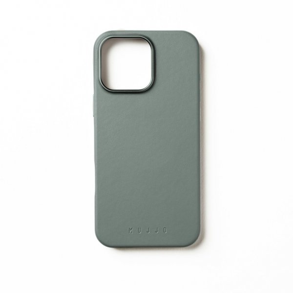 Mujjo iPhone 16 Pro Max Skal Full Leather Case Green Smoke