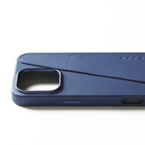 Mujjo iPhone 16 Pro Max Skal Full Leather Wallet Case Monaco Blue