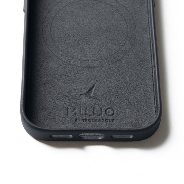 Mujjo iPhone 17 Pro Skal Full Leather Case MagSafe Basalt