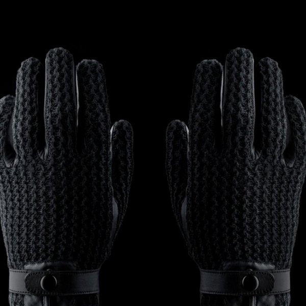 Mujjo Leather Crochet Touchscreen Gloves Size 8.5