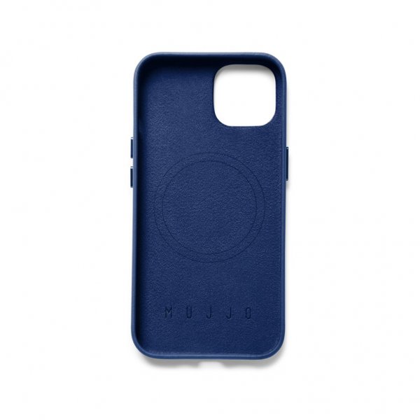 Mujjo iPhone 14 Skal Full Leather Case MagSafe Monaco Blue