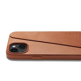 Mujjo iPhone 14 Plus Skal Full Leather Wallet Case Monaco Blue