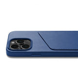 Mujjo iPhone 14 Pro Skal Full Leather Wallet Case Monaco Blue