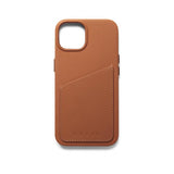Mujjo iPhone 14 Skal Full Leather Wallet Case Tan