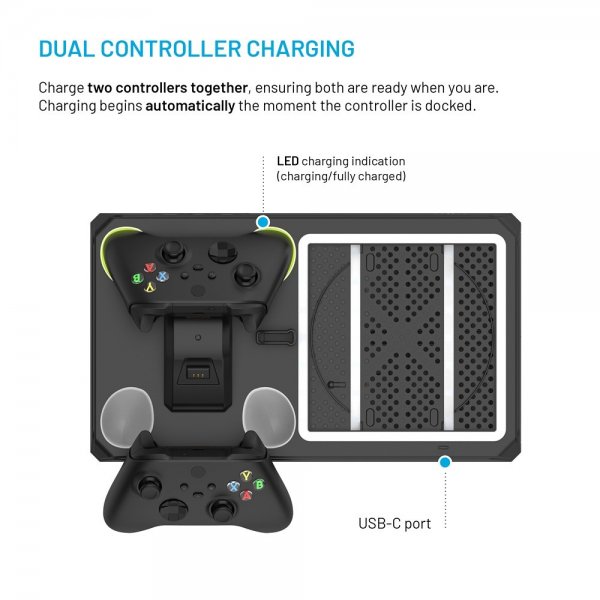 Fixed Multifunktionell Dockningsstation till Xbox Series X/Series S Svart