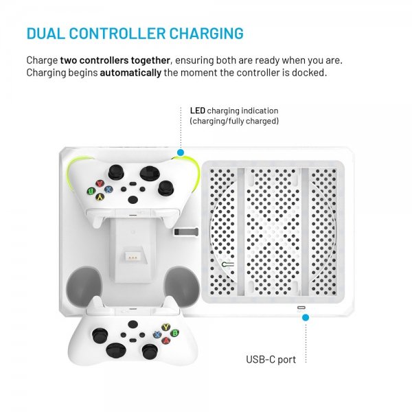 Fixed Multifunktionell Dockningsstation till Xbox Series X/Series S Vit
