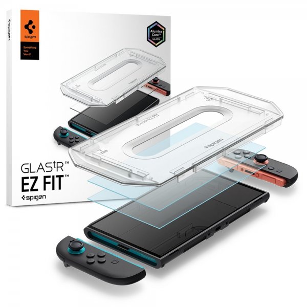 Spigen Nintendo Switch 2 Skärmskydd GLAS.tR EZ Fit 2-pack