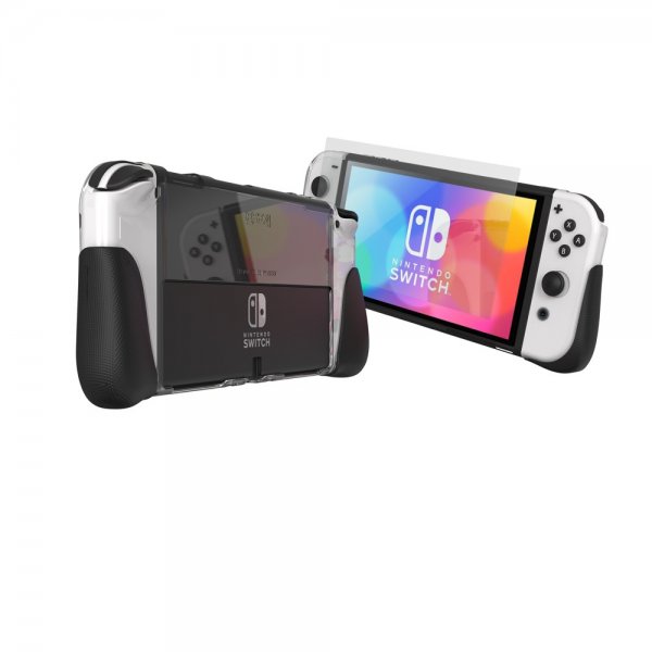 Gear4 Nintendo Switch OLED Skal med Skärmskydd Kita Grip 360 Clear