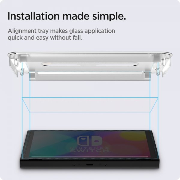 Spigen Nintendo Switch OLED Skärmskydd GLAS.tR EZ Fit 2-pack