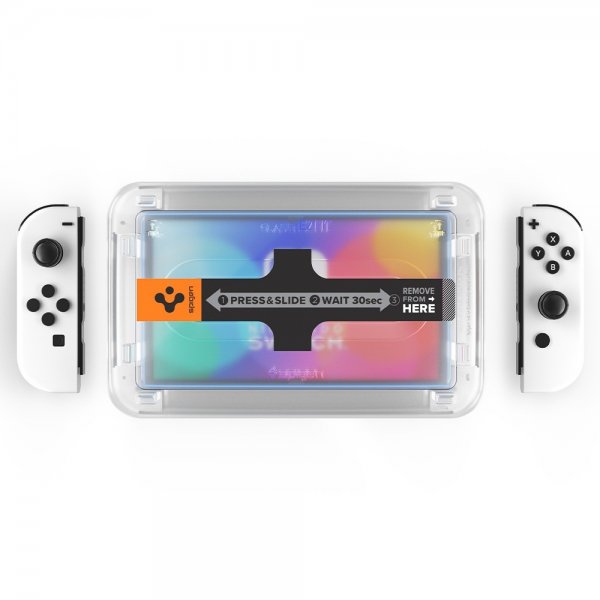 Spigen Nintendo Switch OLED Skärmskydd GLAS.tR EZ Fit 2-pack