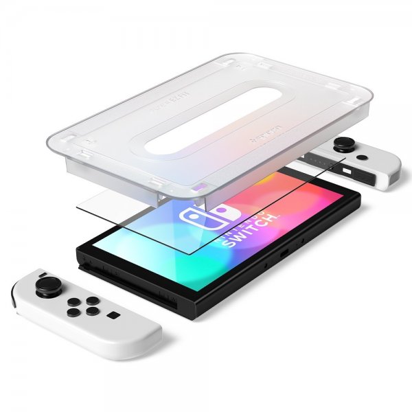 Spigen Nintendo Switch OLED Skärmskydd GLAS.tR EZ Fit 2-pack