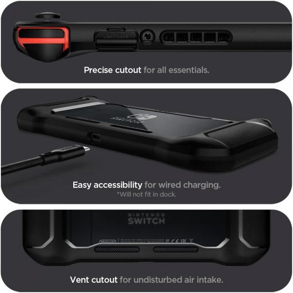 Spigen Nintendo Switch Skal Rugged Armor Matte Black