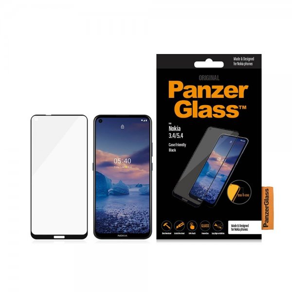 PanzerGlass Nokia 3.4/5.4 Skärmskydd Edge-to-Edge Case Friendly