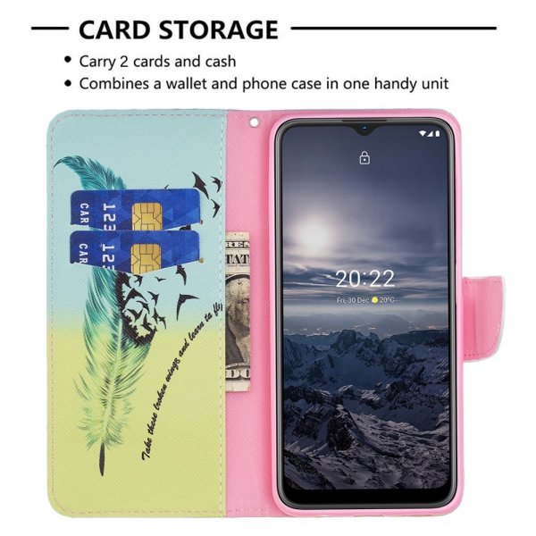 Nokia G11/G21 Fodral Motiv Fjäder och Fåglar