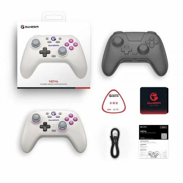 GameSir Nova HD Rumble Spelkontroll 2.4G Retro White