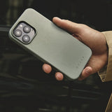 Mujjo iPhone 16 Pro Max Skal Full Leather Case Green Smoke