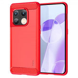 Mofi OnePlus 10 Pro Skal Borstad Kolfibertextur Röd