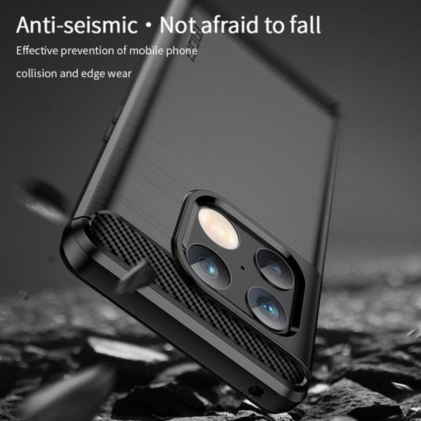 Mofi OnePlus 10 Pro Skal Borstad Kolfibertextur Röd