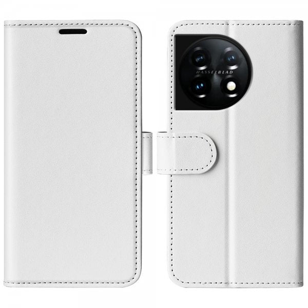OnePlus 11 Fodral Lädertextur Vit