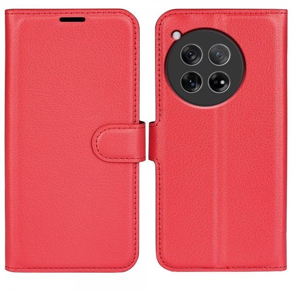 OnePlus 12 Fodral Litchi Röd