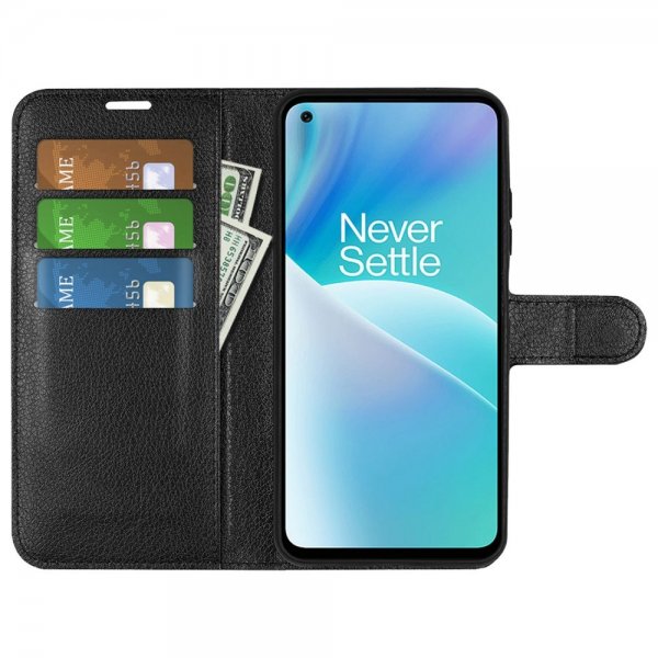 OnePlus Nord 2T Fodral Litchi Svart