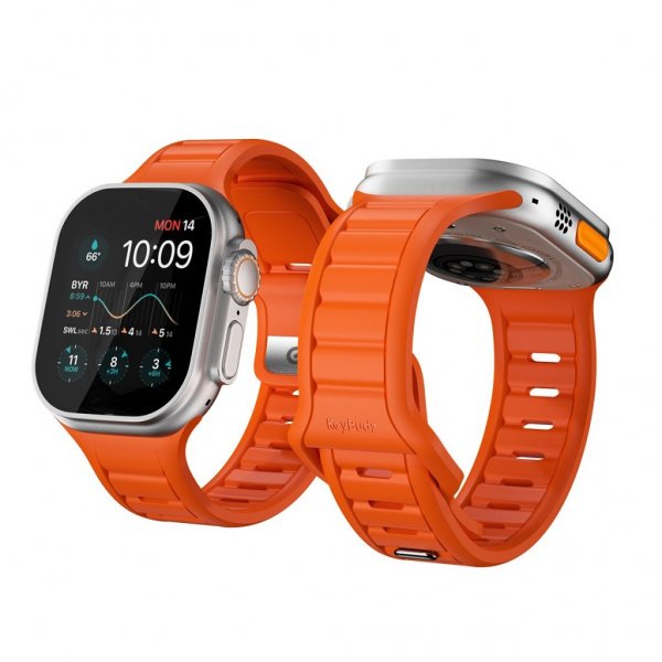 KeyBudz Apple Watch 44/45/46mm/Apple Watch Ultra Armband Journey Electric Orange
