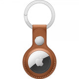 Apple Original AirTag Hållare Leather Key Ring Saddle Brown