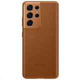 Samsung Original Galaxy S21 Ultra Skal Leather Cover Brun