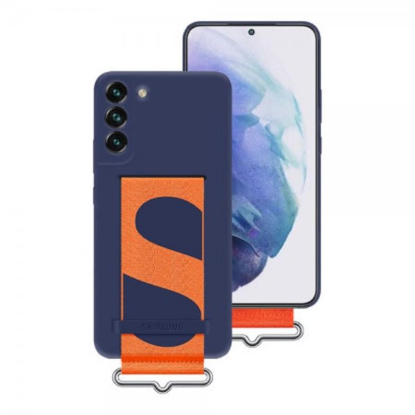 Samsung Original Galaxy S22 Plus Skal Silicone Cover with Strap Navy