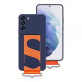 Samsung Original Galaxy S22 Plus Skal Silicone Cover with Strap Navy